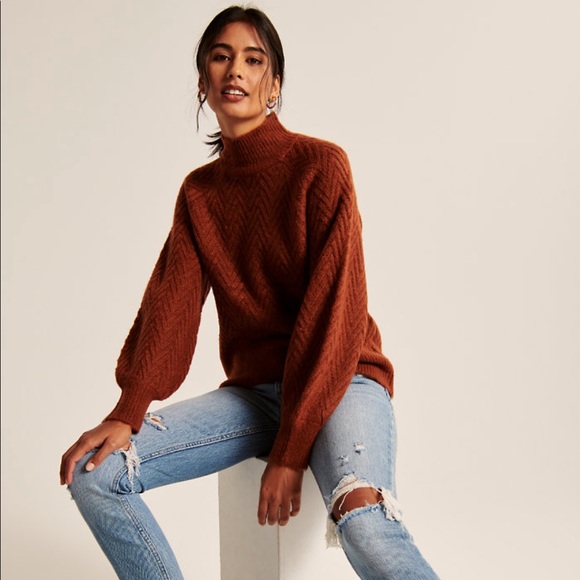 cozy mock neck sweater abercrombie
